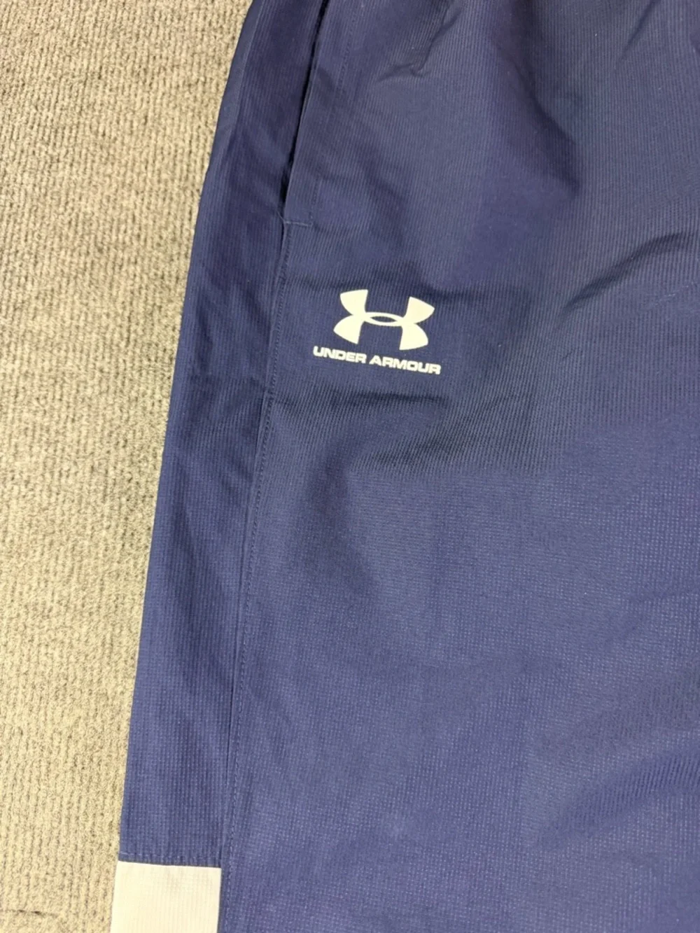 Under  Armour Loose Mens Elastic Waist Track Pants Size M Blue/White - Picture 2 of 10